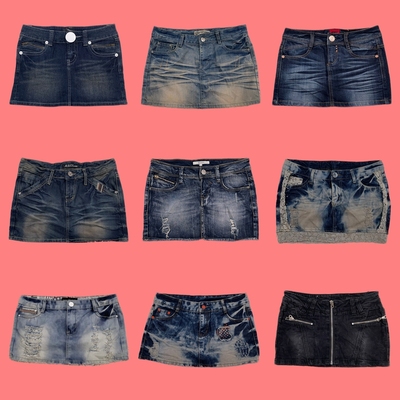 外贸复古朋克亚欧美街头低腰短裙