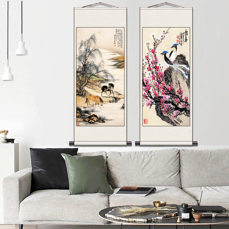 中式花开富贵装饰画花鸟牡丹花画国画山水画中堂画客厅挂画招财