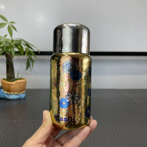 天沏双层纯钛保温杯闷茶水杯高颜值彩钛女士高档焖泡钛杯便携随行