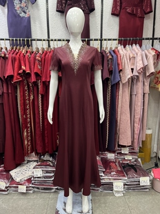 烫钻礼服婆婆妈妈装 2026新款 新款 百搭改良旗袍裙秋季 时尚