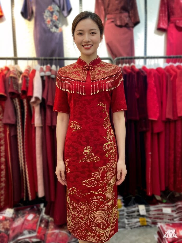 旗袍时尚修身显瘦气质高雅喜婆婆旗袍