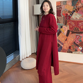 套装 BENYI 本异绵羊毛清冷感针织开叉连衣裙抽绳直筒裤