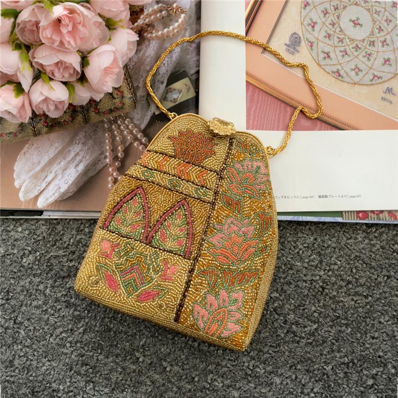 日本制手工串珠包古董包晚宴包旗袍包vintage手拎中古包