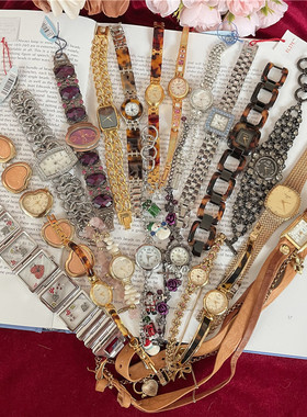 女复古镶钻亚克力手链表