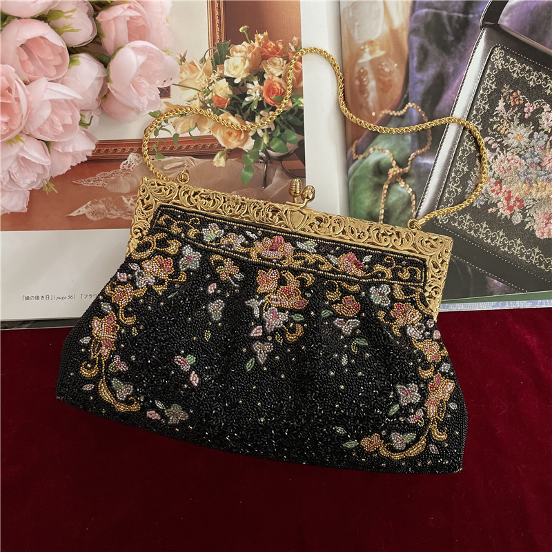 Vintage日本制珠绣包手工串珠晚宴包中古包
