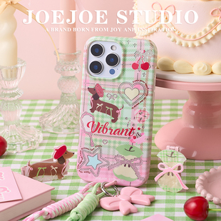 JOEJOE原创苹果腊肠狗适用苹果17Pro亮面手机壳iPhone17promax/Air双层16Pro保护壳15高级感保护套14仿镶钻13