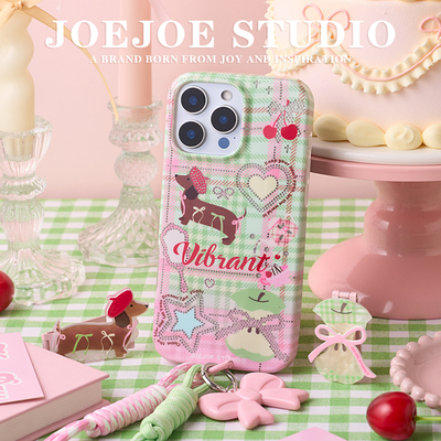 JOEJOE原创苹果腊肠狗适用苹果17Pro亮面手机壳iPhone17promax/Air双层16Pro保护壳15高级感保护套14仿镶钻13