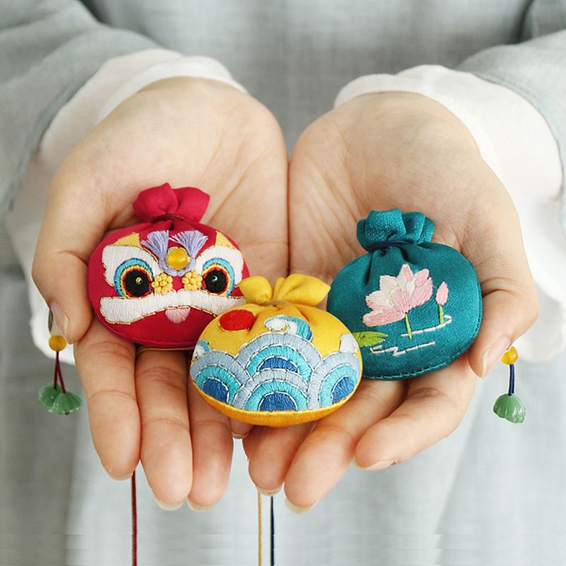 평화 향 주머니 DIY 재료 패키지 수제 모기 구충제 향 주머니 평화 매력 고대 스타일 자동차 운반 지갑 선물