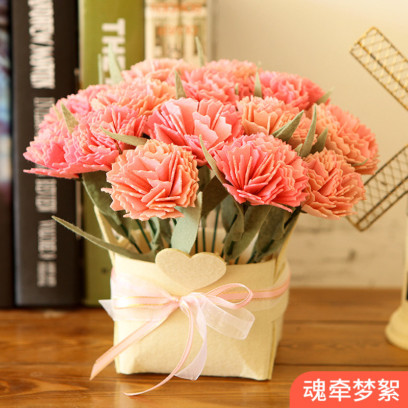仿真织布材料包教师节礼物手捧花