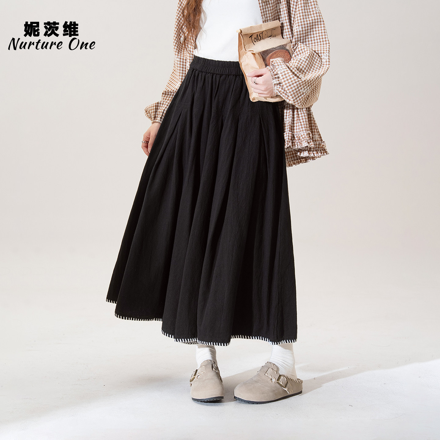 黑色明线包边复古文艺长款短裤女春季新款宽松显瘦百搭裙裤休闲裤,女装/女士精品,休闲裤,淘宝优惠券,粉丝福利购,淘宝优惠卷