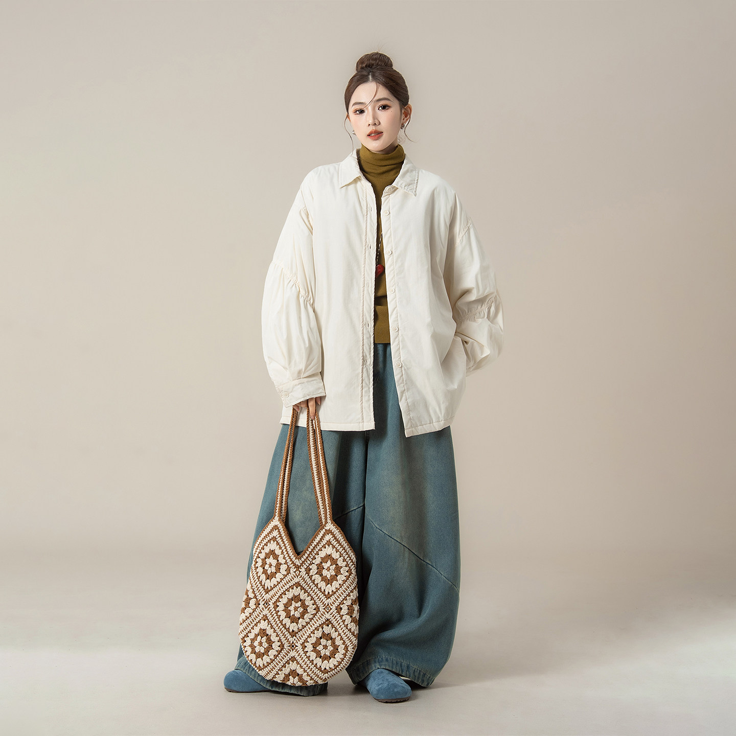 杏色宽松慵懒松弛风长袖衬衫女冬季新款夹棉加厚显瘦百搭棉服外套,女装/女士精品,棉衣/棉服,淘宝优惠券,粉丝福利购,淘宝优惠卷