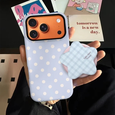 奶蓝波点星星磁吸软适用iPhone17ProMax手机壳16苹果华为mate80pura90+红米oppofindx9SPROULTRAreno小米vivo