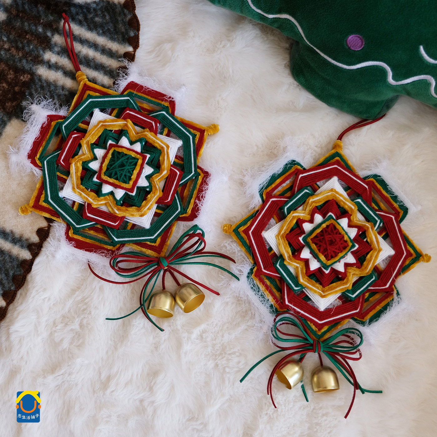 圣诞结|圣诞节diy手工材料包绕线曼达拉氛围感场景布置装饰品门饰,服饰配件/皮带/帽子/围巾,DIY编织材料包,淘宝优惠券,粉丝福利购,淘宝优惠卷