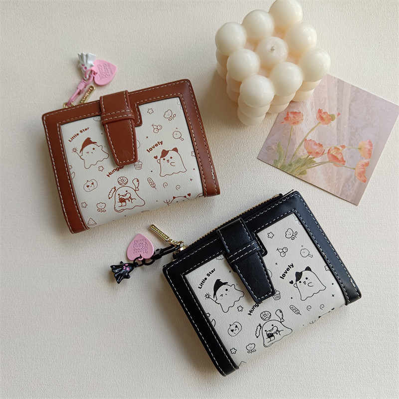 小众设计钱包女士2025新款学生可爱短款吊坠卡通大容量硬币零钱包,箱包皮具/热销女包/男包,钱包,淘宝优惠券,粉丝福利购,淘宝优惠卷