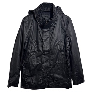 圣迪男式100%棉隐藏拉链帽深口袋百搭干练夹克便衣上装1780