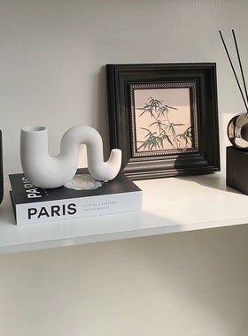 轻奢高级感黑白软装饰品小摆件