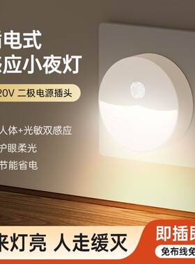 感应灯插电式人来即亮人走即灭智能自动LED小夜灯走廊过道夜光灯