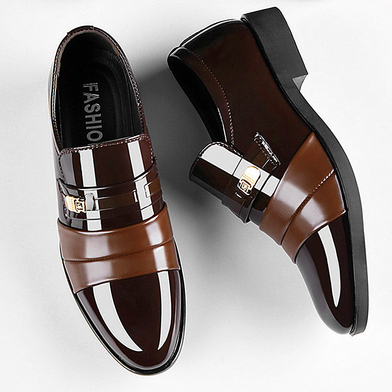 商务正装棕色透气百搭休闲皮鞋