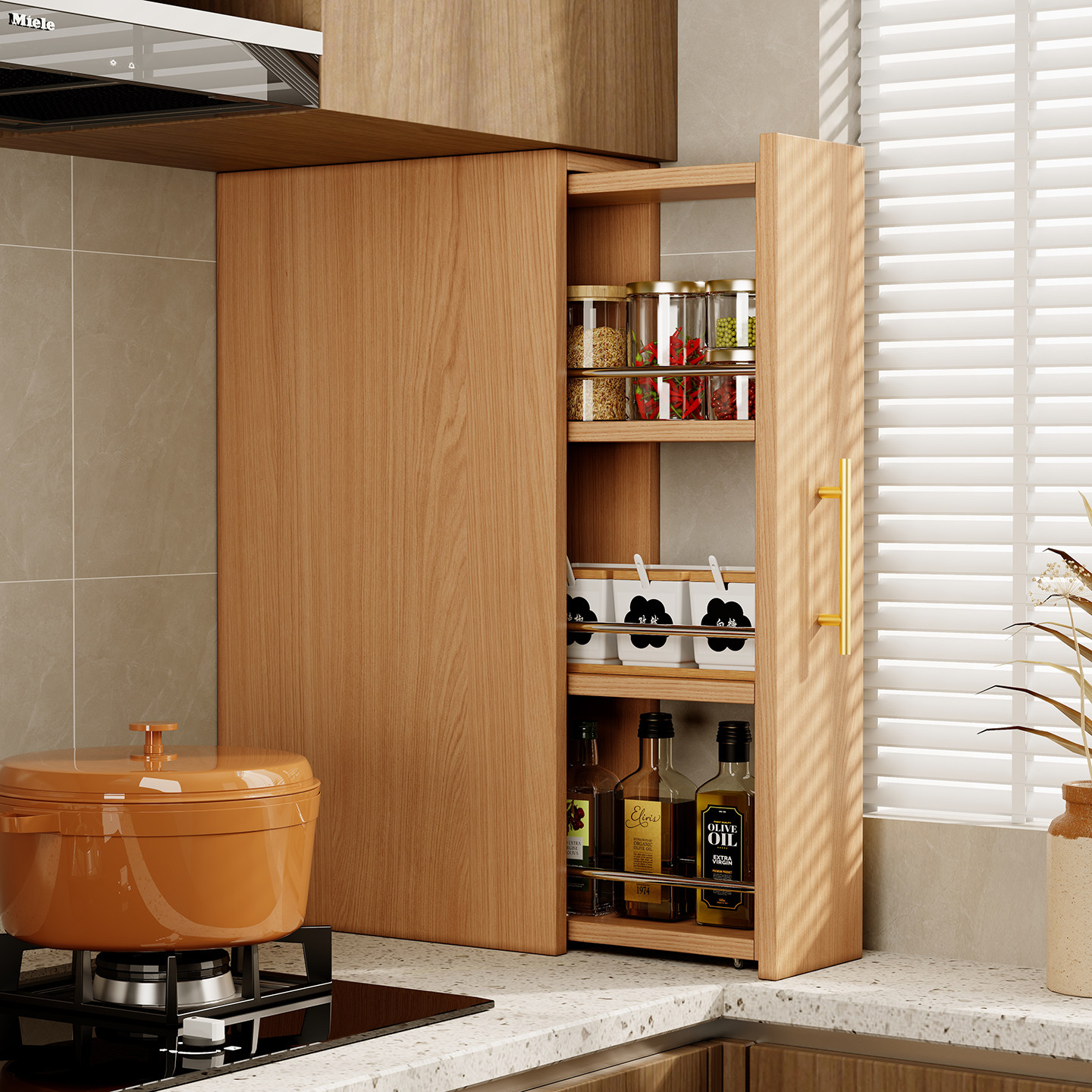 厨房转角三角区调料调味置物架窄款台面款多功能分层式收纳柜