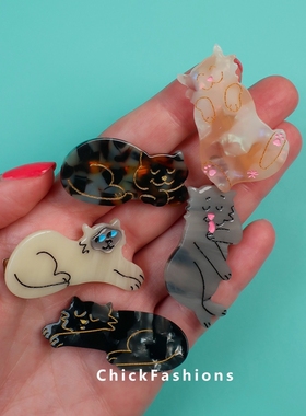 进口现货法国coucou suzette猫咪边夹刘海碎发卡丸子头后脑勺盘发