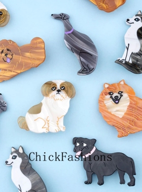 现货法国coucou suzette醋酸丸子头刘海发卡迷你抓夹边夹松狮狗