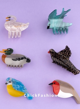 进口现货法国coucou suzette丸子头刘海碎发鲨鱼夹抓夹边夹小鸟