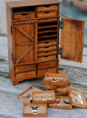 创意玩具礼物DIY手工ob11/12分娃用bjd复古蝴蝶柜子材料包