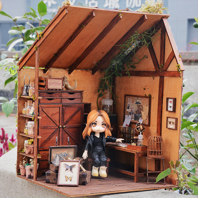 diy复古小木屋套装益智微缩模型