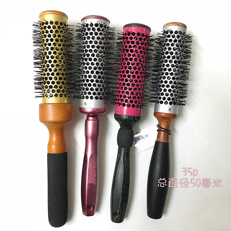 卷梳子内扣吹造型圆筒梳滚梳金属筒防脱发防静电外贸滚梳子卷发梳
