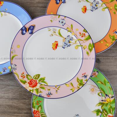 外贸英国牛排盘小屋花园陶瓷