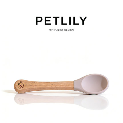 PETLILY宠物猫咪狗狗专用勺子猫罐头勺子食品级硅胶勺木柄喂食勺