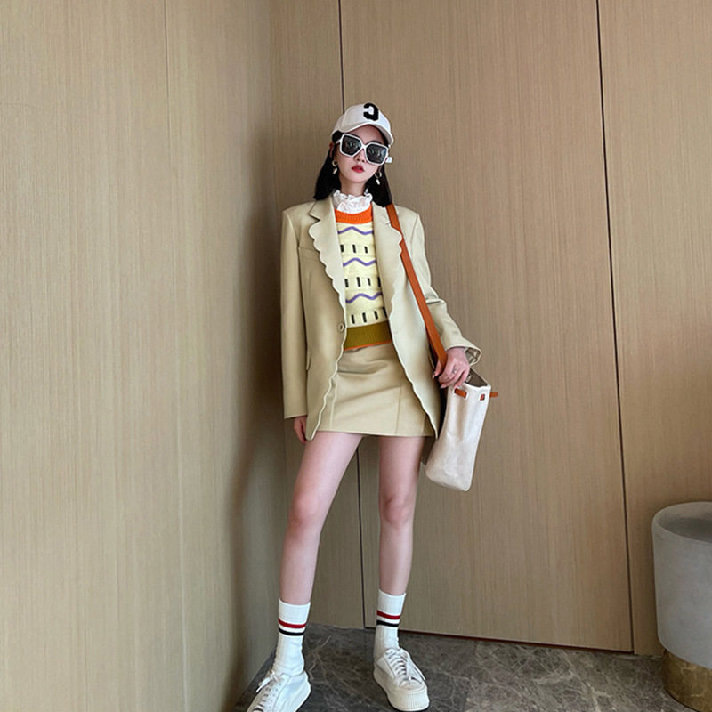 欧美秋冬复古休闲炸街chic西装气质名媛小众设计高级感香港风外套