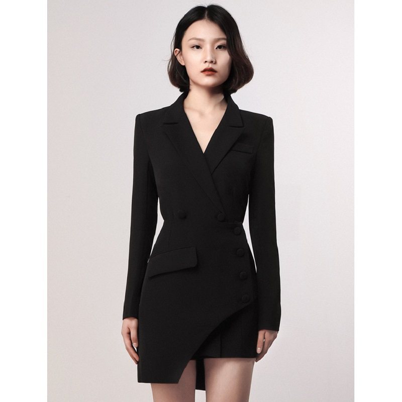 欧美秋冬复古休闲炸街chic西装气质名媛小众设计高级感短裙外套女