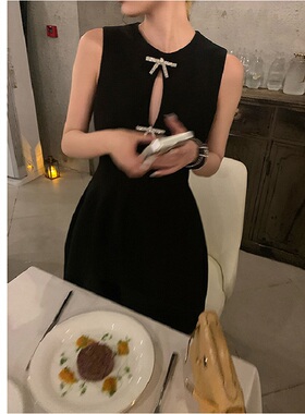 欧美复古赫本风礼服轻奢小众高端级感气质名媛晚宴年会显瘦连衣裙