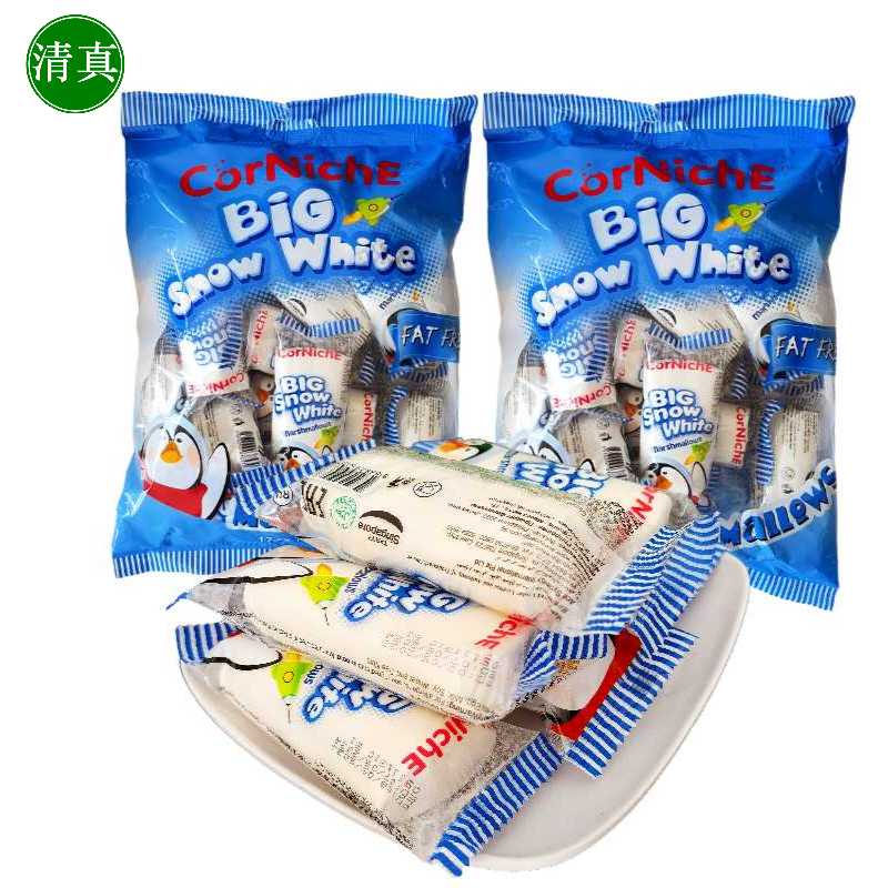 可尼斯大白雪公主棉花糖菲律宾进口零食清真休闲小吃独立包装255g