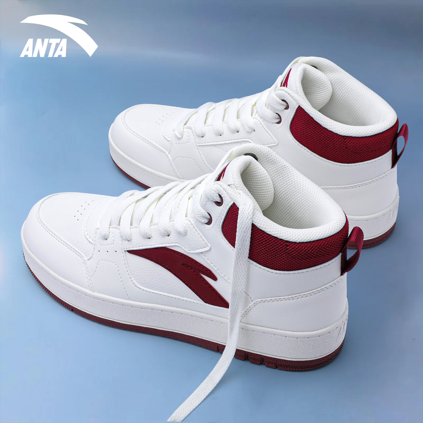 安踏男鞋高帮板鞋轻便