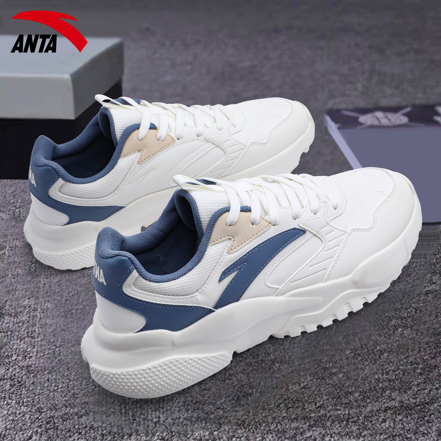 安踏男鞋复古休闲鞋轻便