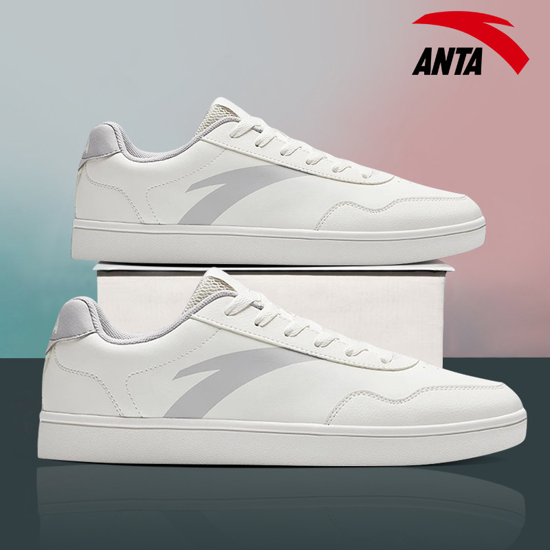 安踏男鞋轻便板鞋冬季2025新款透气休闲小白鞋低帮白色运动鞋男款