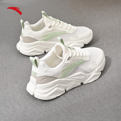 安踏休闲鞋女网面透气复古