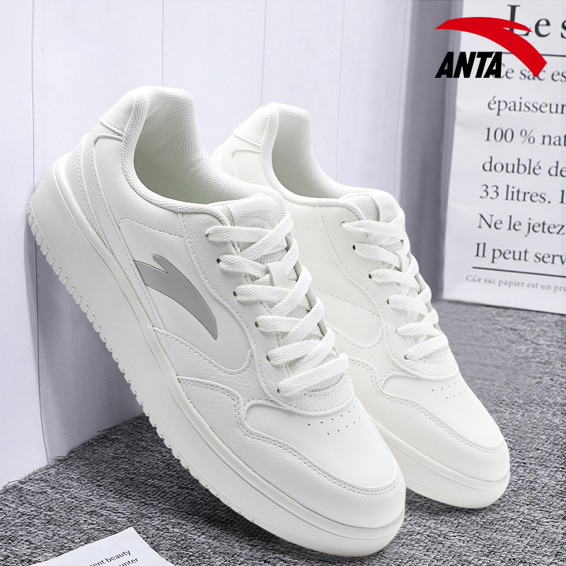 安踏小白鞋男鞋纯色低帮板鞋冬季2025新款透气休闲轻便运动鞋男款