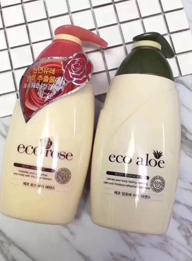 韩国 澳宝 露姿ecopure有机芦荟玫瑰水润沐浴露760ml身体清洁