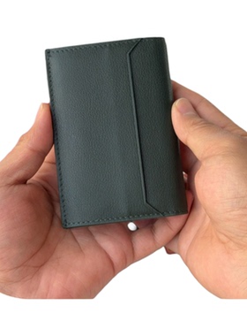 皮先生专属 荔枝纹牛皮两折钱包名片夹卡包 信用卡皮夹 极简风格