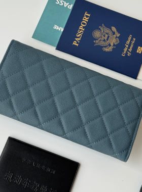 皮先生专属颗粒球纹牛皮翻盖钱包cf小香风菱格口盖包可可小姐同款