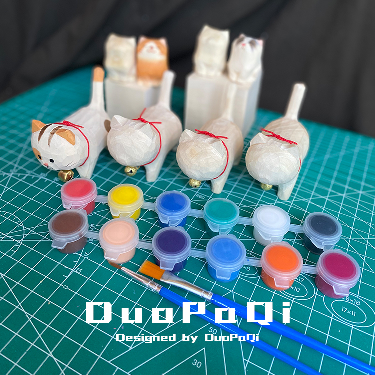 纯手工卡通木雕手作diy上色图片