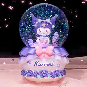 发光旋转库洛米水晶球音乐八音盒