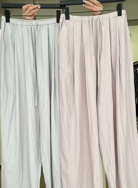 ABRA2025夏新款高腰百搭韩版松紧腰休闲裤女显瘦抖抖裤裤子21556