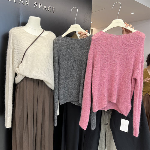 慵懒宽松羊毛马海毛毛衣女套头