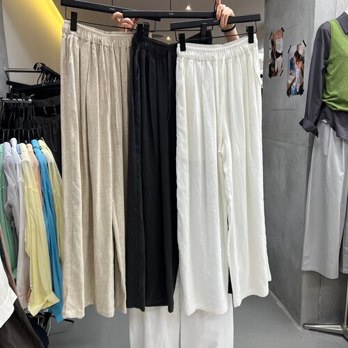 H-XL55203麻料休闲裤