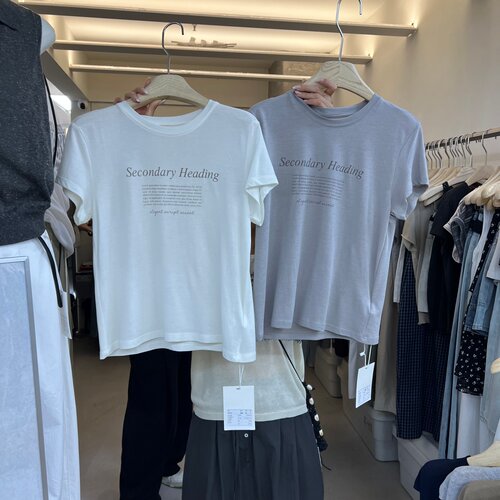 WEARELAB31179夏季2026韩系简约宽松百搭休闲小字母t恤女短袖上衣
