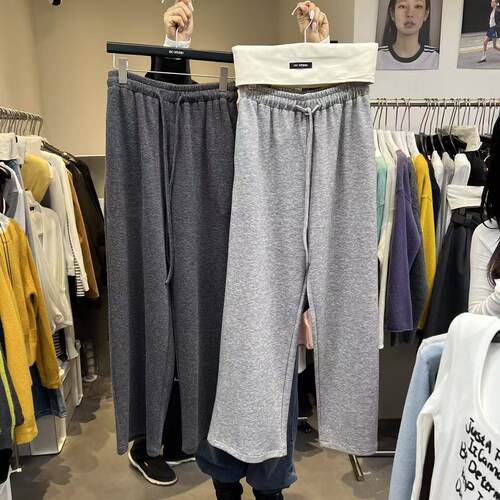 十三行13C2025秋冬新款韩版高腰系带宽松百搭小个子休闲裤女3611